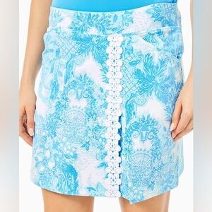 Lilly Pulitzer Luxletic Blue Daphne Tennis Athletic Golf Skort Skirt